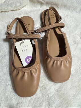 a new day Girls' Tan Mary Jane Slingback Flats